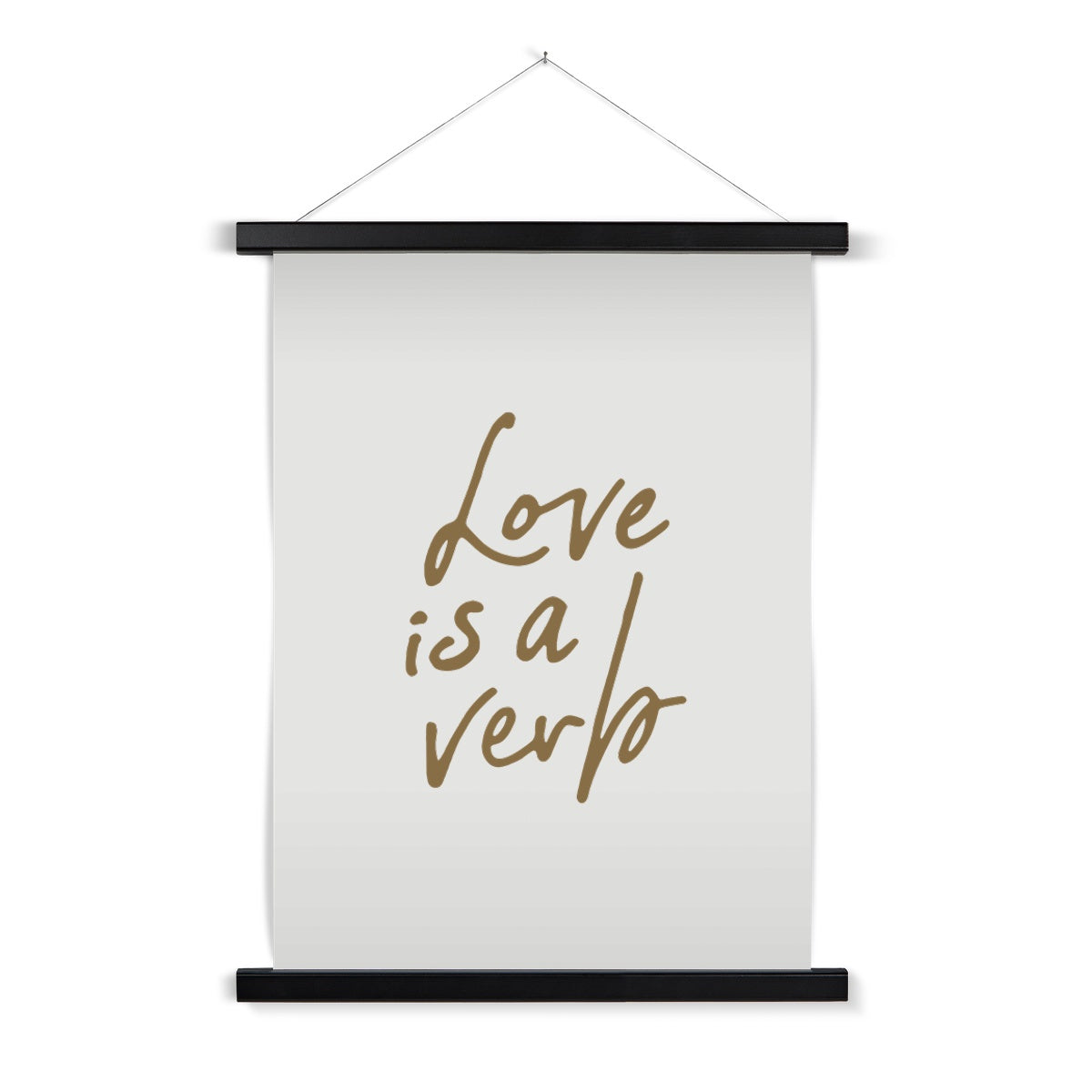 "Love is a Verb" Print on Wooden Hanger